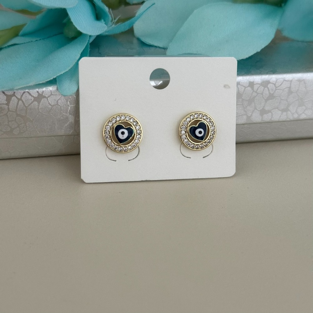 Evel Eyes Turkey Stud Women's Earring 14K Gold Plated High Quality